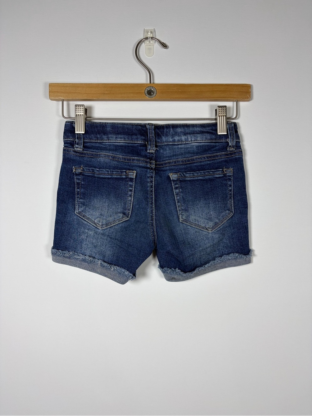 Hippie Girls' Dark Blue Distressed Denim Shorts - Picture 3 of 5